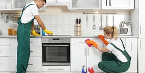 Three often neglected areas in a kitchen are garbage and pull-out trash cans, inside cabinets, and the dishwasher.